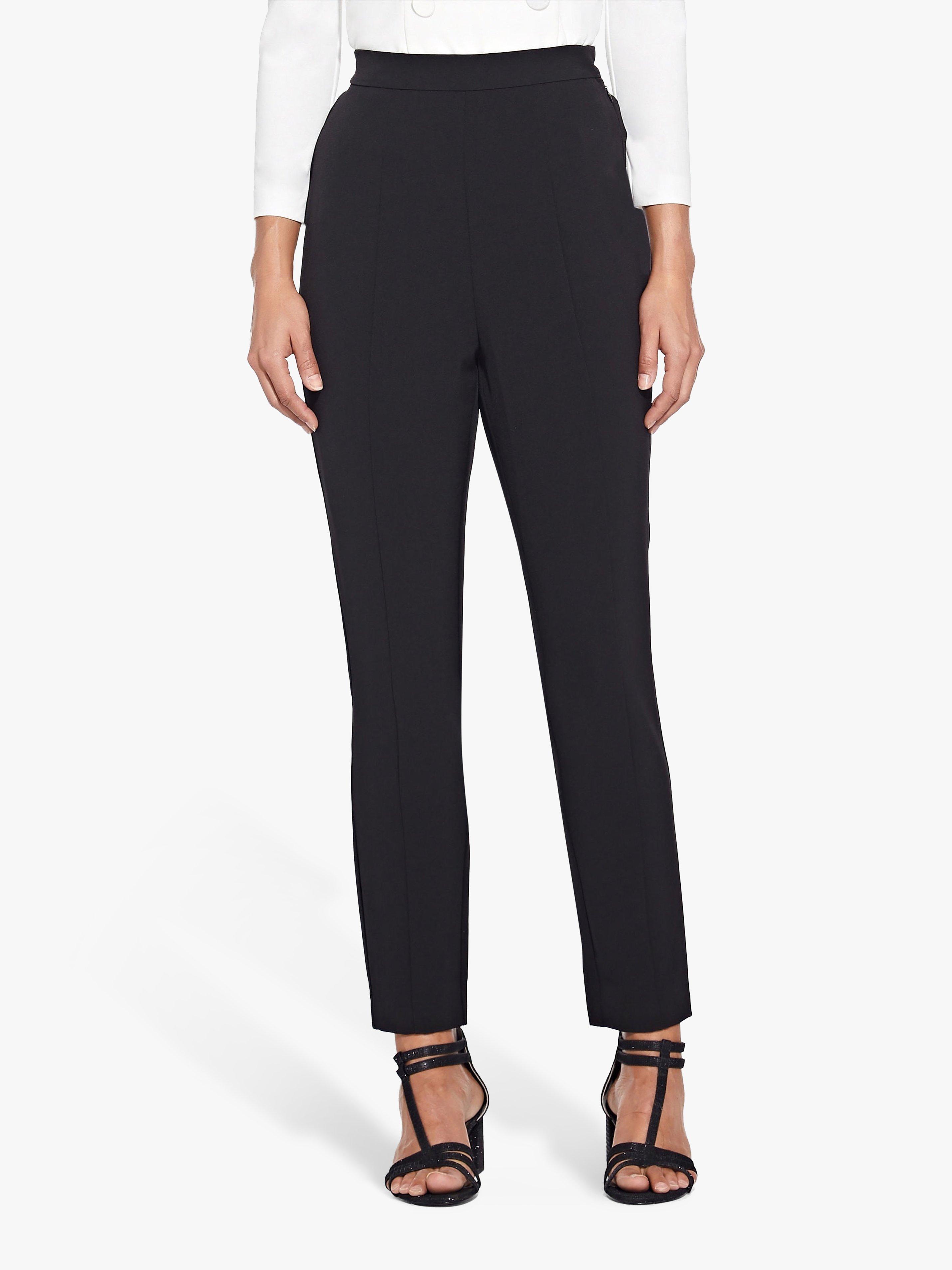 Adrianna Papell Crepe Slim Trousers, Black