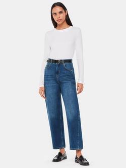 Whistles High Waist Barrel Leg Jeans, Denim