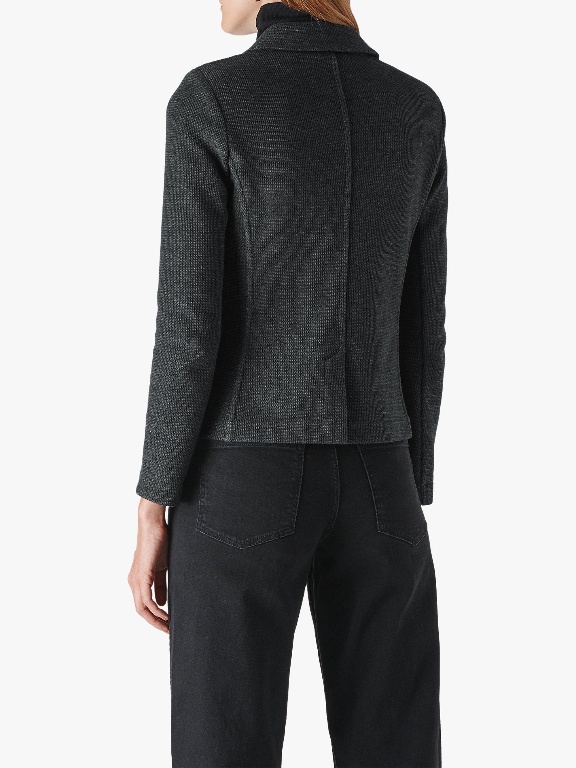 Product image 2 of 3, which shows Whistles Slim Jersey Jacket, Dark Grey, 6