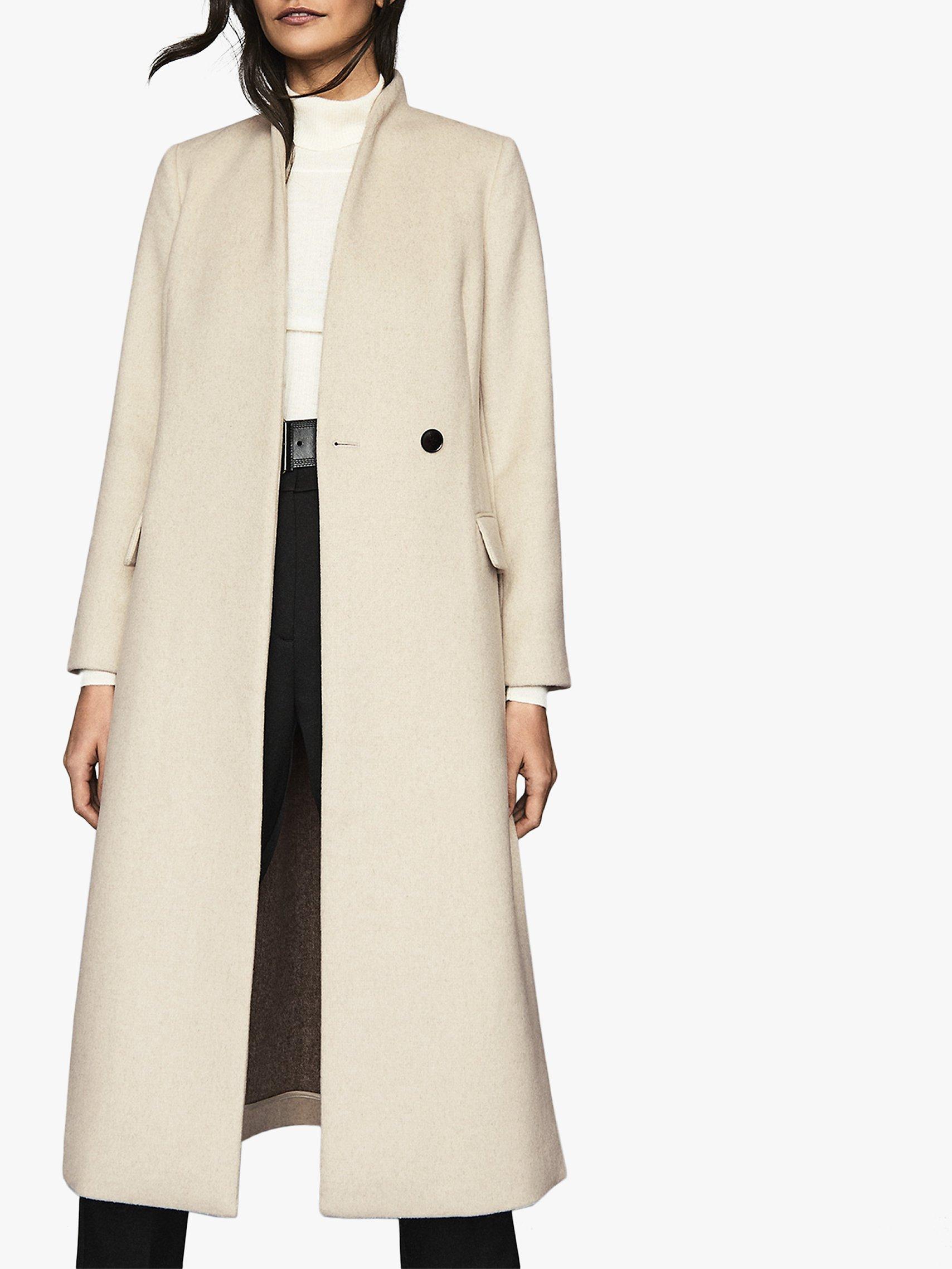 Reiss Willow Wool Blend Coat, Cream
