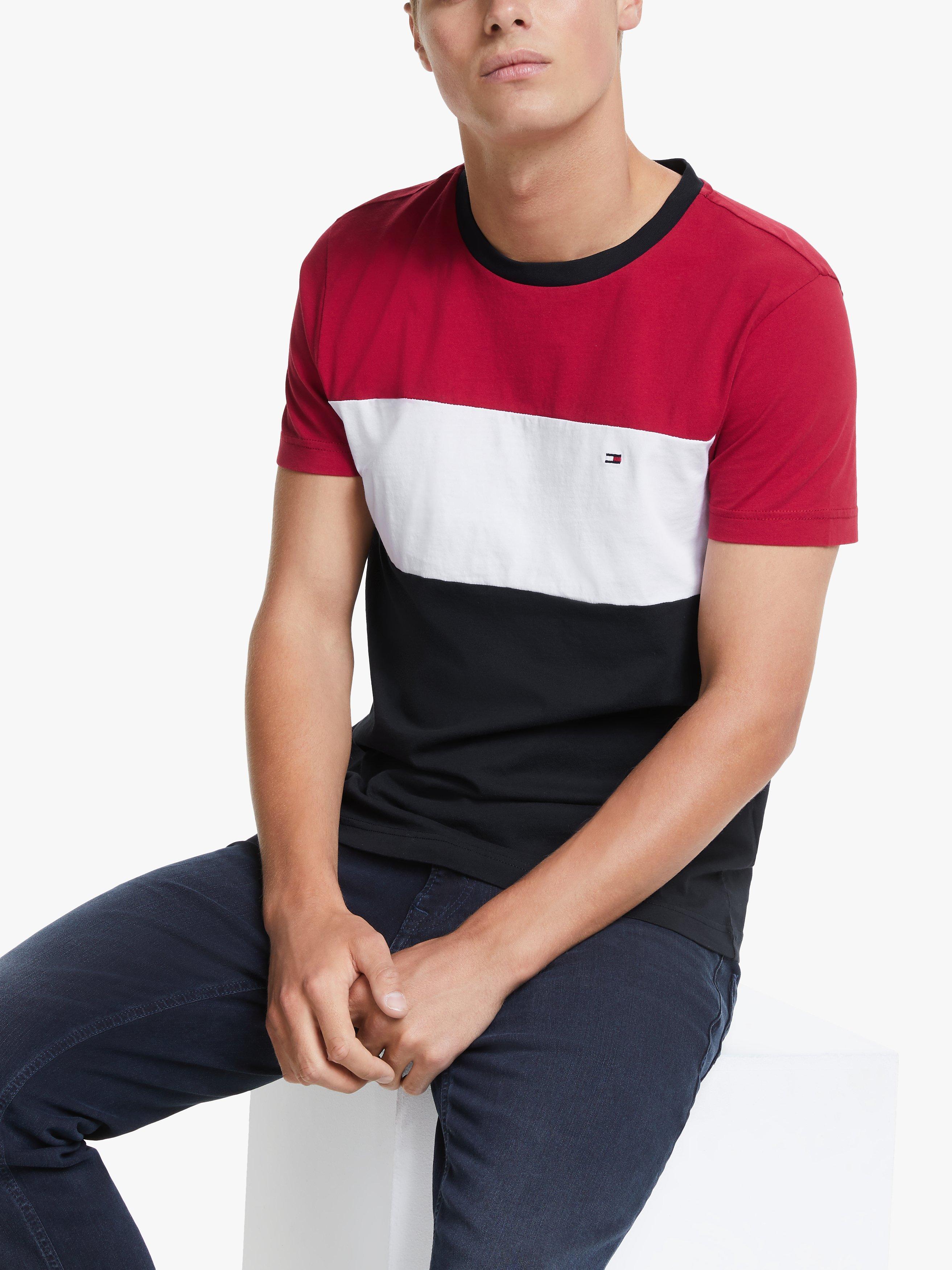Tommy Hilfiger Colour Block T-Shirt, Red/White/Blue