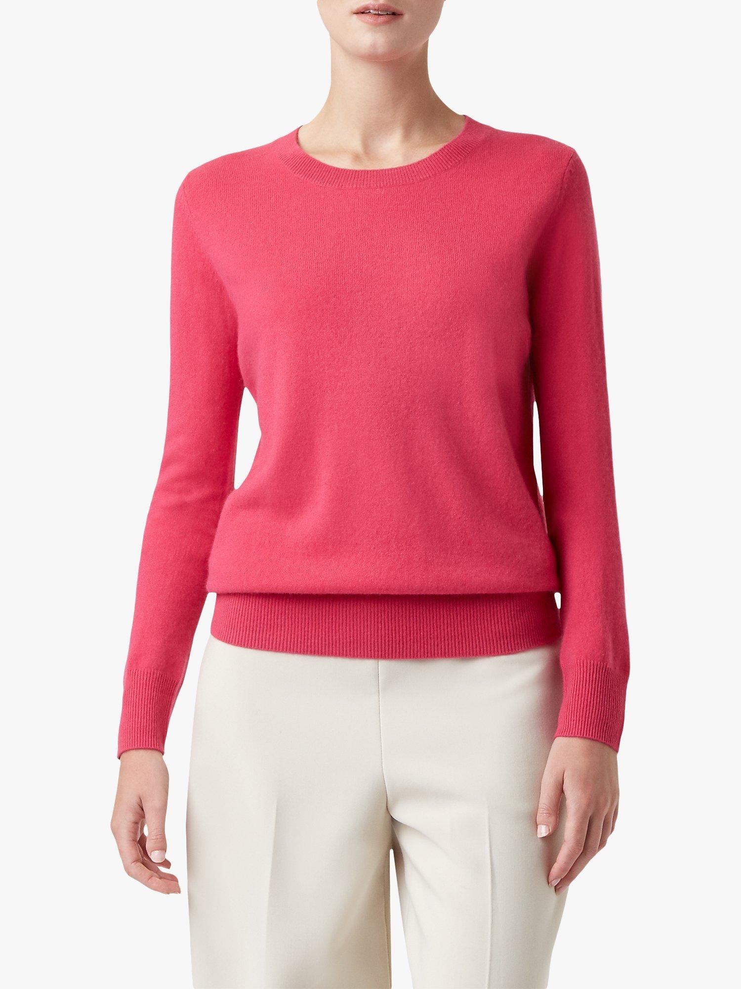 Hobbs Freya Fine Knit Cashmere Jumper, Hot Pink