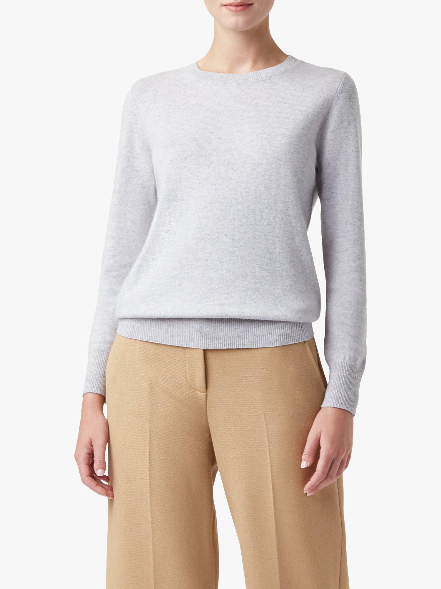 Hobbs Freya Fine Knit Cashmere Jumper, Grey