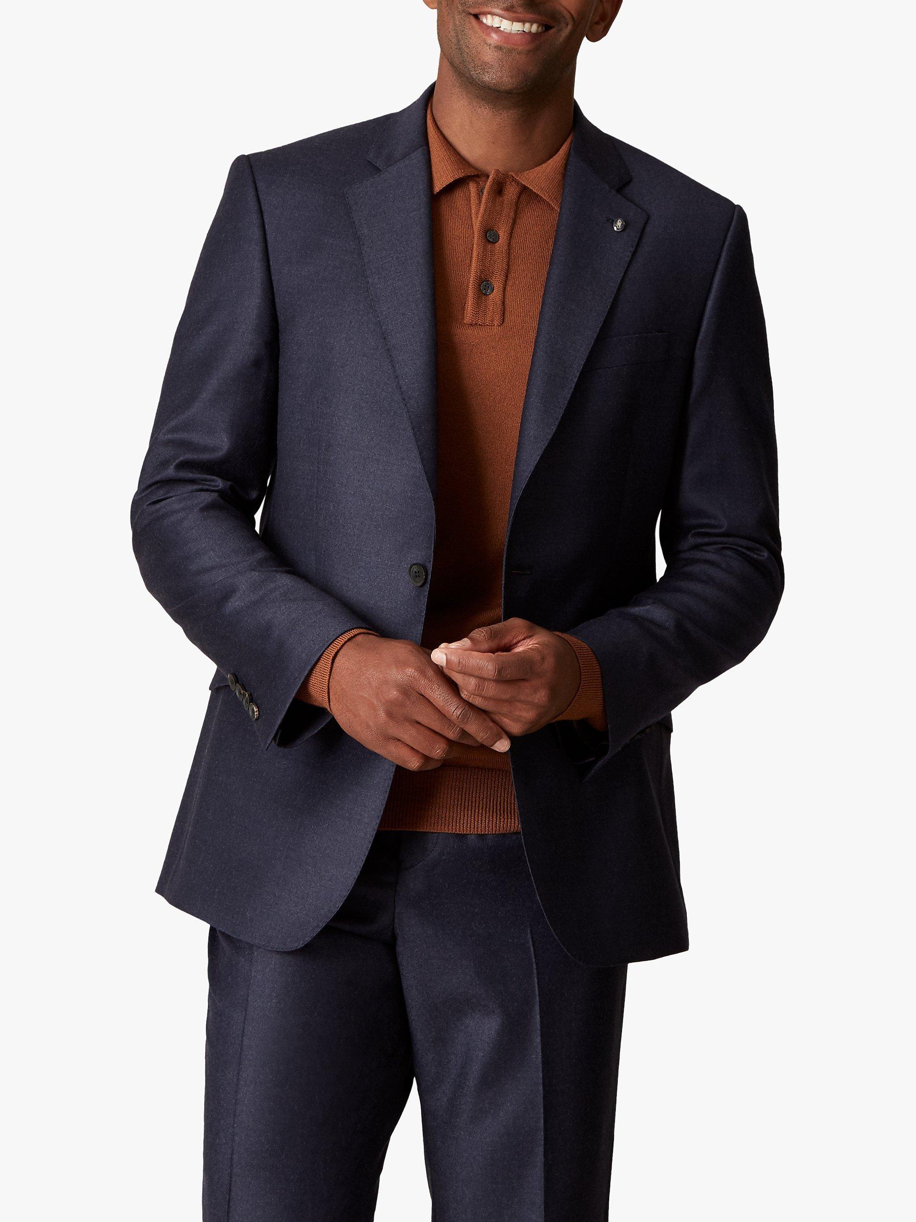 Jaeger Wool Flannel Regular Fit Suit Jacket, Navy