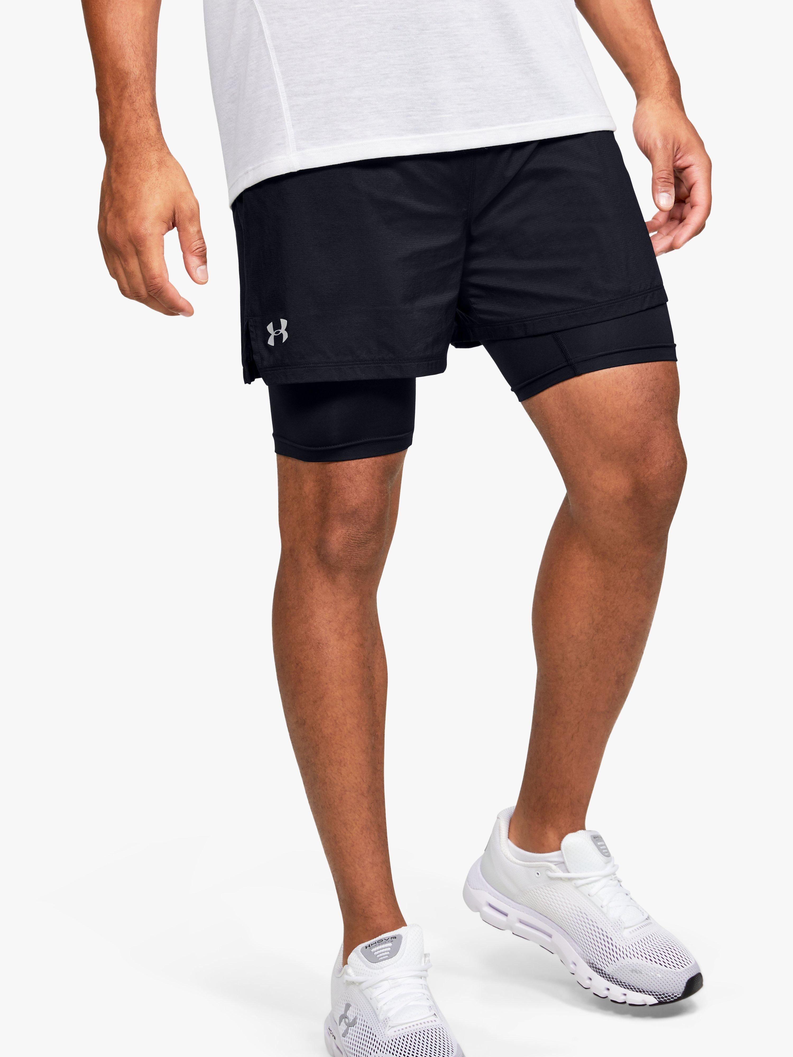 Under Armour Qualifier Speedpocket 2-in-1 Running Shorts, Black