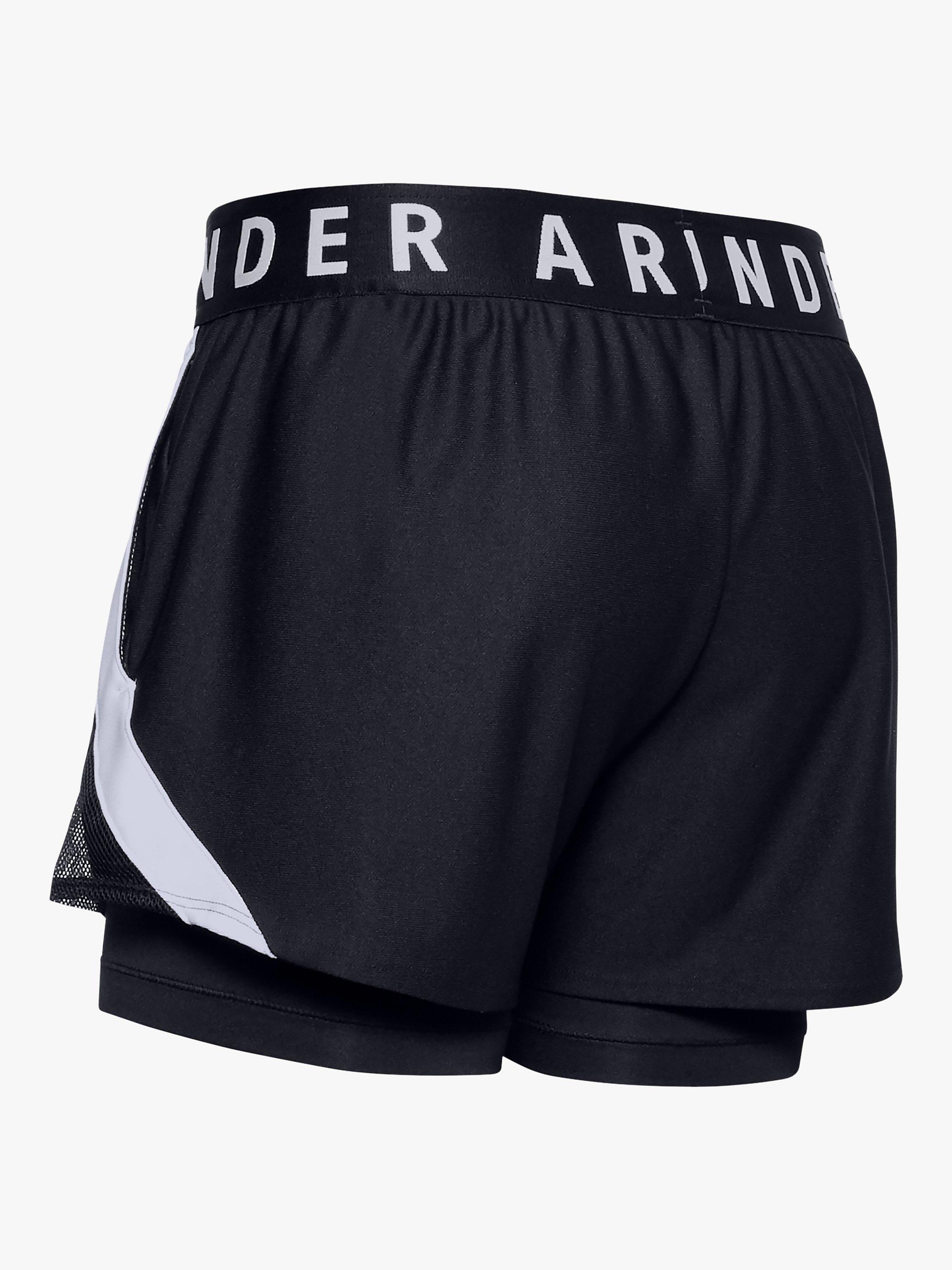 Under Armour Play Up 2-in-1 Training Shorts, Black/White, XS