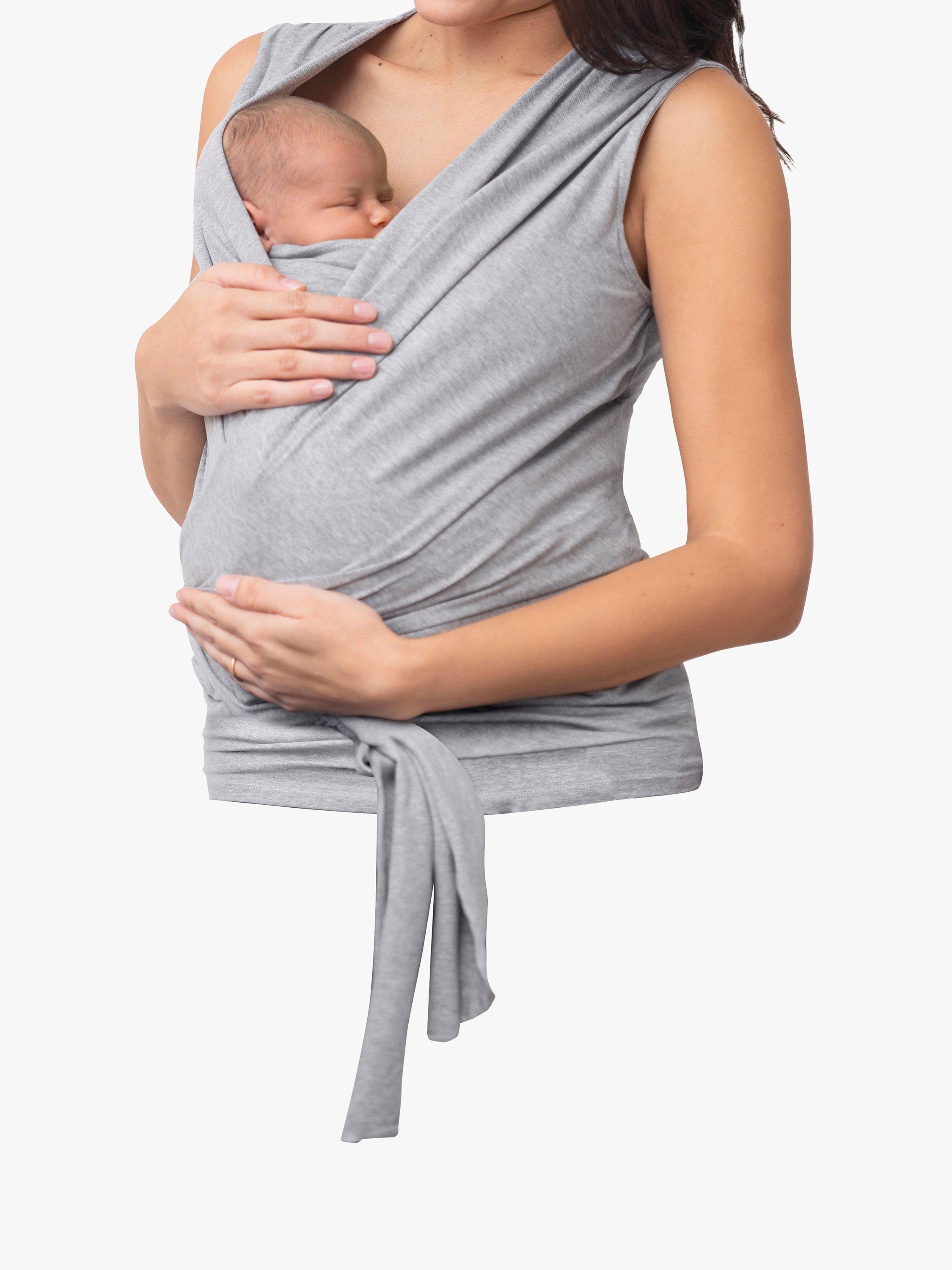 Product image 3 of 3, which shows Seraphine Babywearing Skin To Skin Maternity Top, Grey Marl, XL