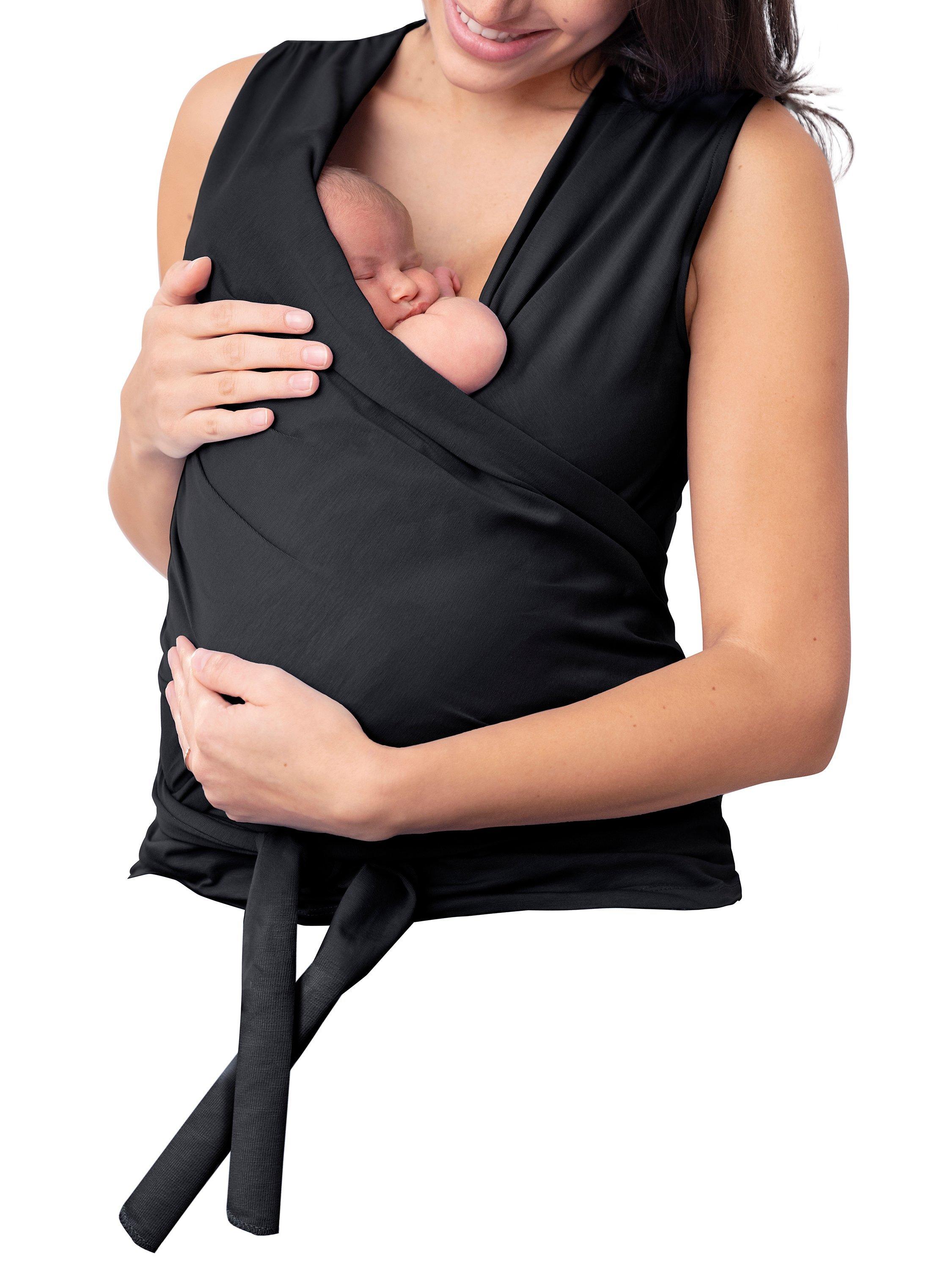 Product image 4 of 7, which shows Seraphine Babywearing Skin To Skin Maternity Top, Black, XS