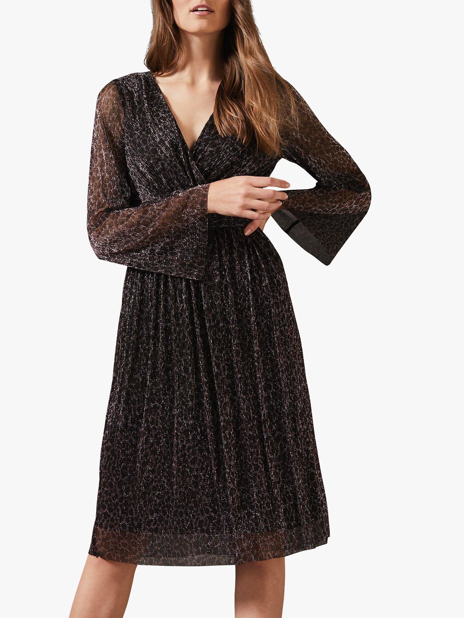 Phase Eight Kerena Animal Dress, Black