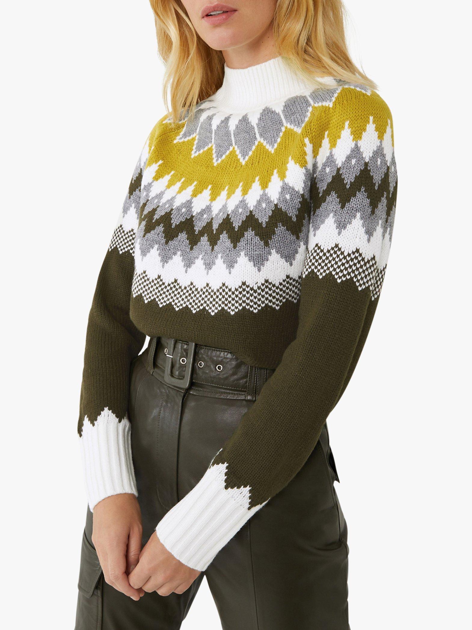 Warehouse Fair Isle High Neck Jumper, Multi