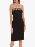 Gina Bacconi Gracella Chiffon Dress, Black/Gold