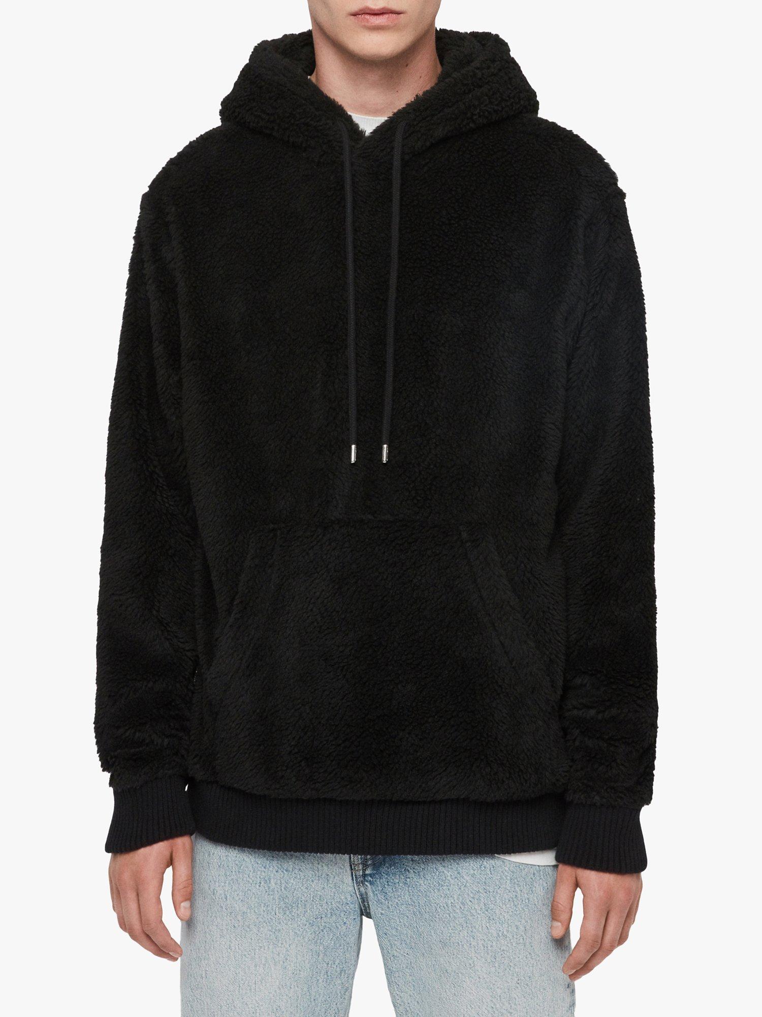 AllSaints Blake Sherpa Fleece Hoodie, Black