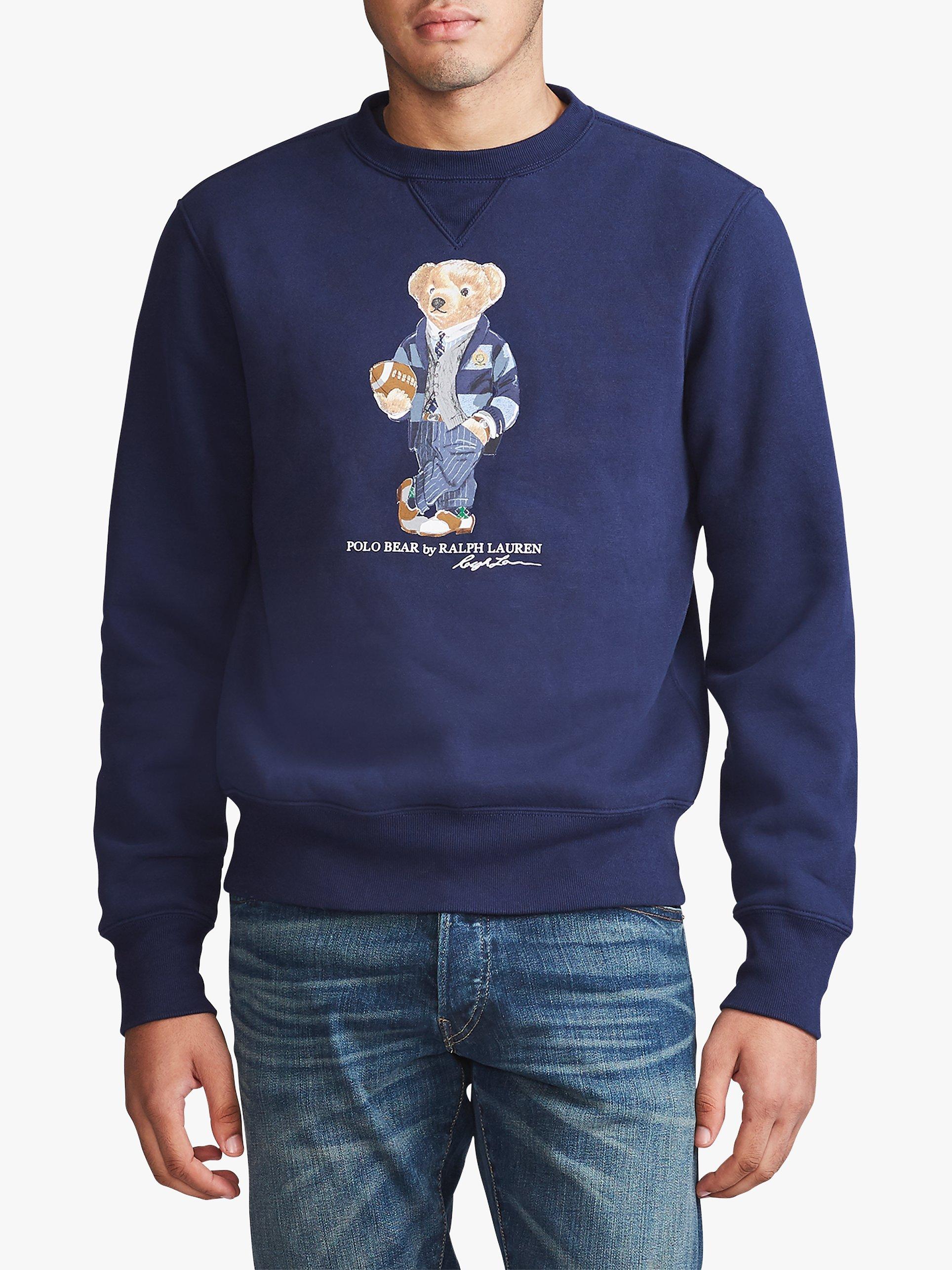 Polo Ralph Lauren Football Bear Fleece Sweatshirt Cruise Navy