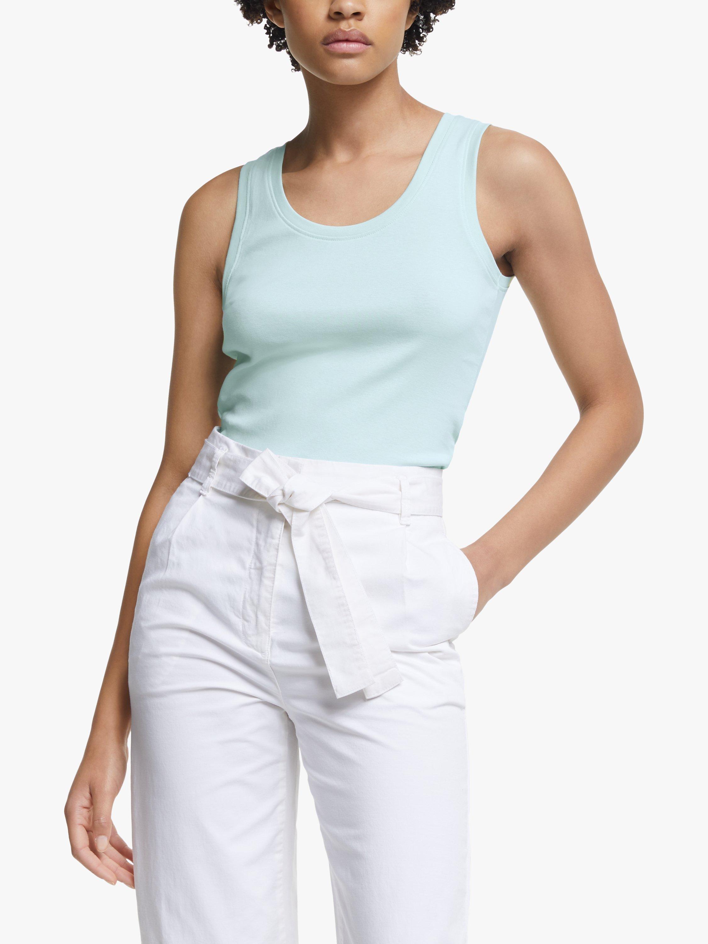 John Lewis & Partners GOTS Organic Cotton Jersey Tank Top, Pale Green