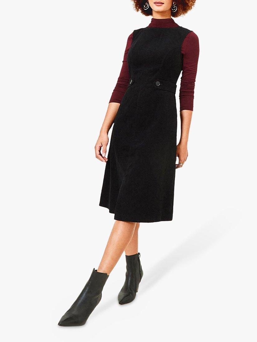 Oasis Cord Split Front Dress,Bblack