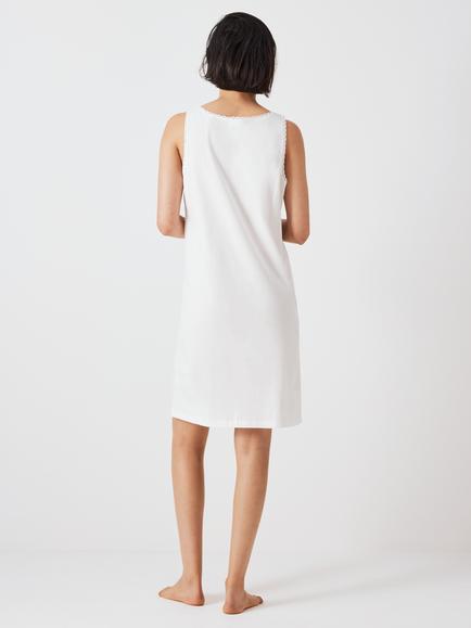 John Lewis Bobbie Embroidered Sleeveless Nightdress, White - view 2, White