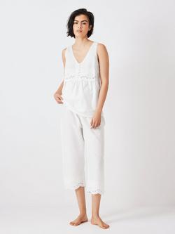 John Lewis Bobbie Tank And Cropped Bottoms Pyjama Set, White, White