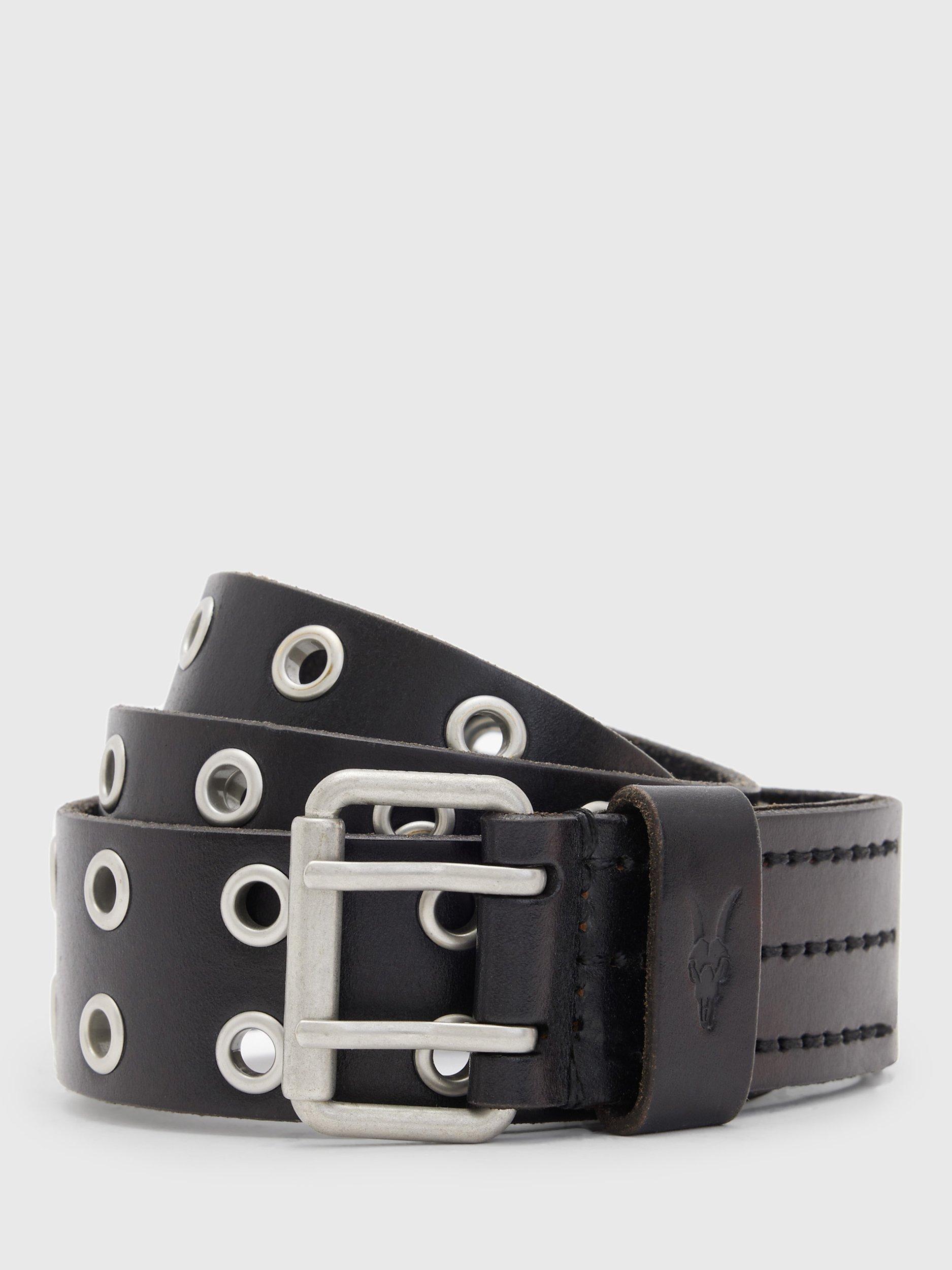 Product image 1 of 5, which shows AllSaints Sturge Leather Belt, Black, 30