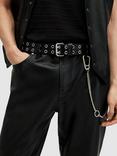 AllSaints Sturge Leather Belt, Black