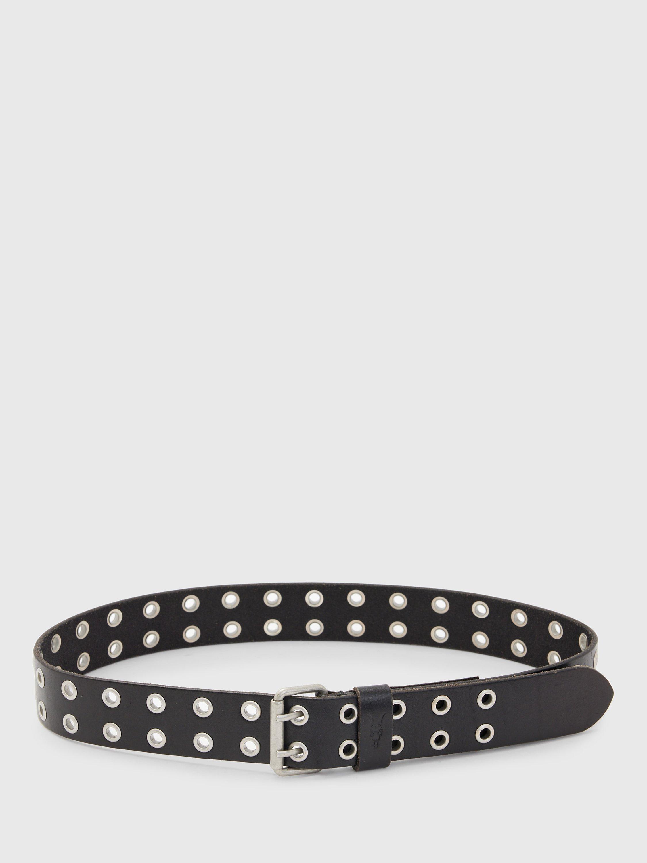 Product image 5 of 5, which shows AllSaints Sturge Leather Belt, Black, 30