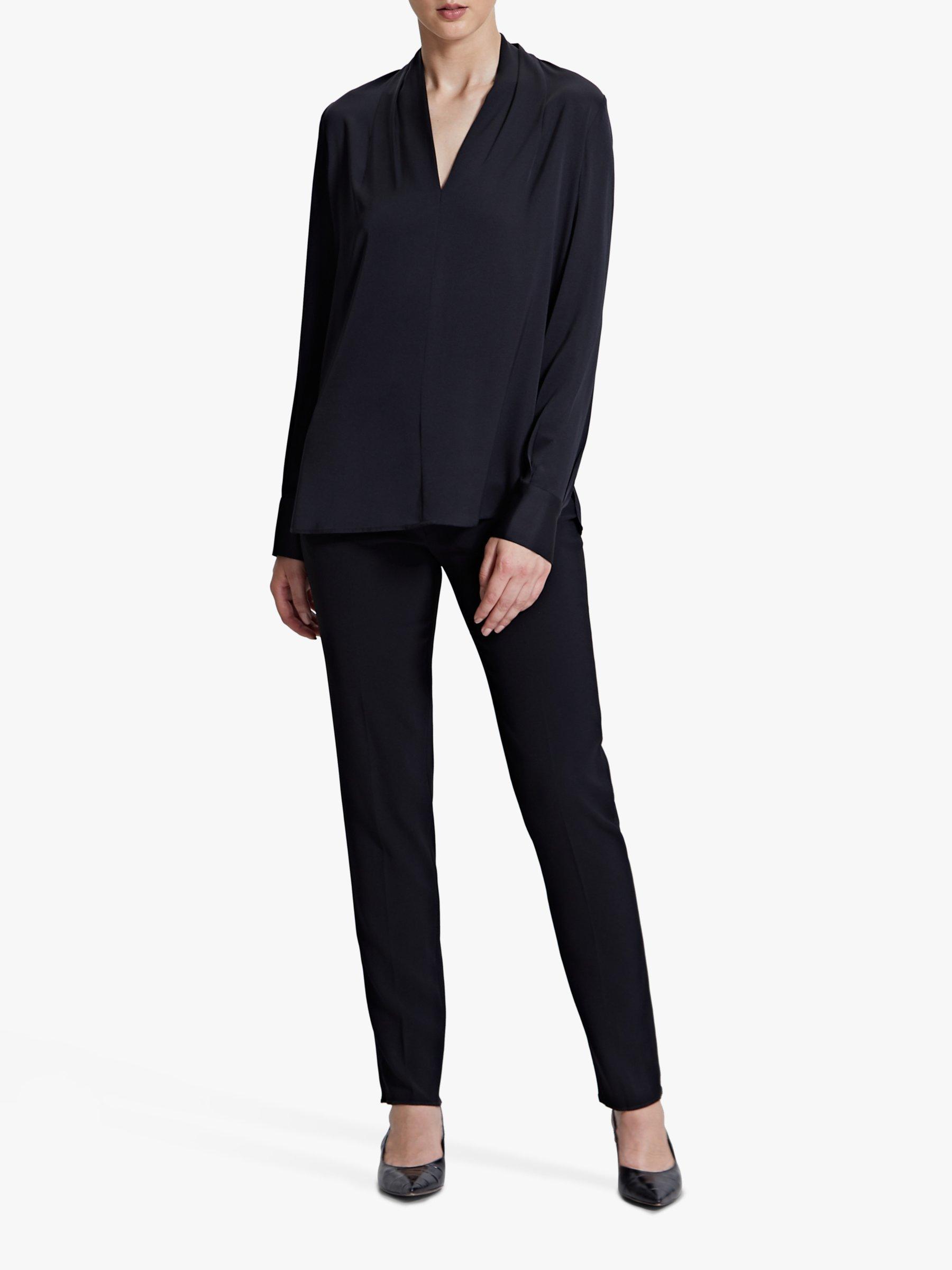 Winser London Stella Silk Blouse, Black