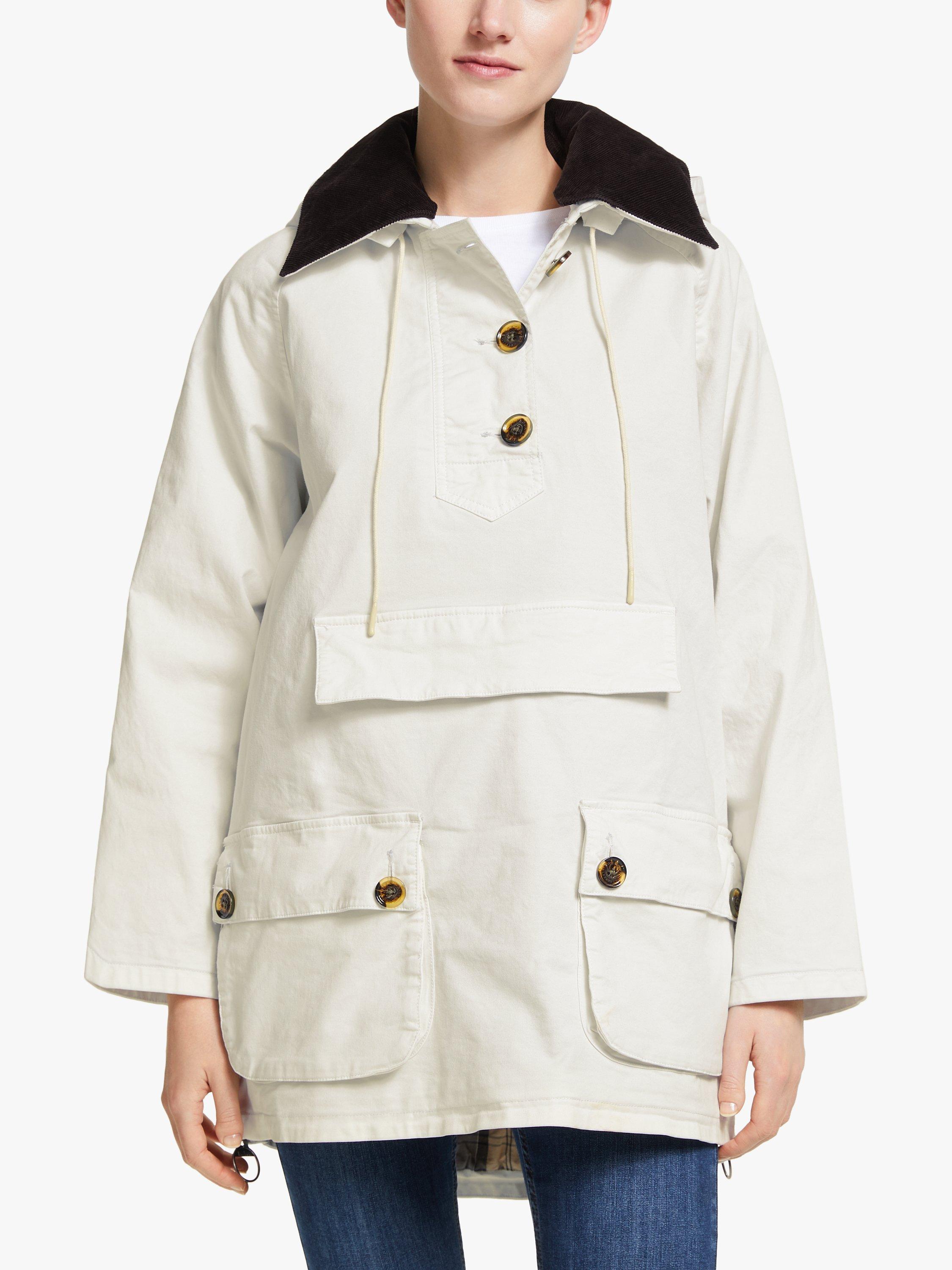 Barbour by ALEXACHUNG Constance Casual Jacket, White Linen/Dress Tartan