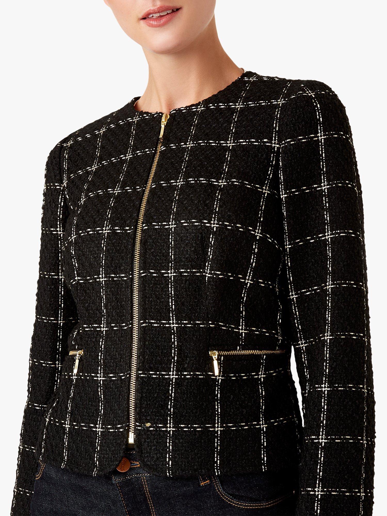 Hobbs Ashley Tweed Jacket, Black/Gold