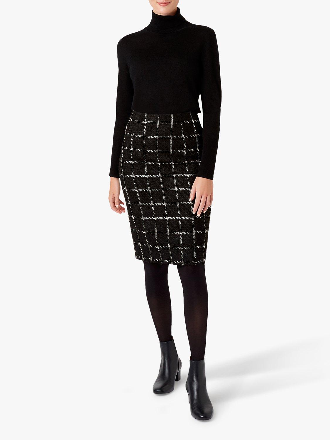 Hobbs Ashley Tweed Skirt, Black/Gold