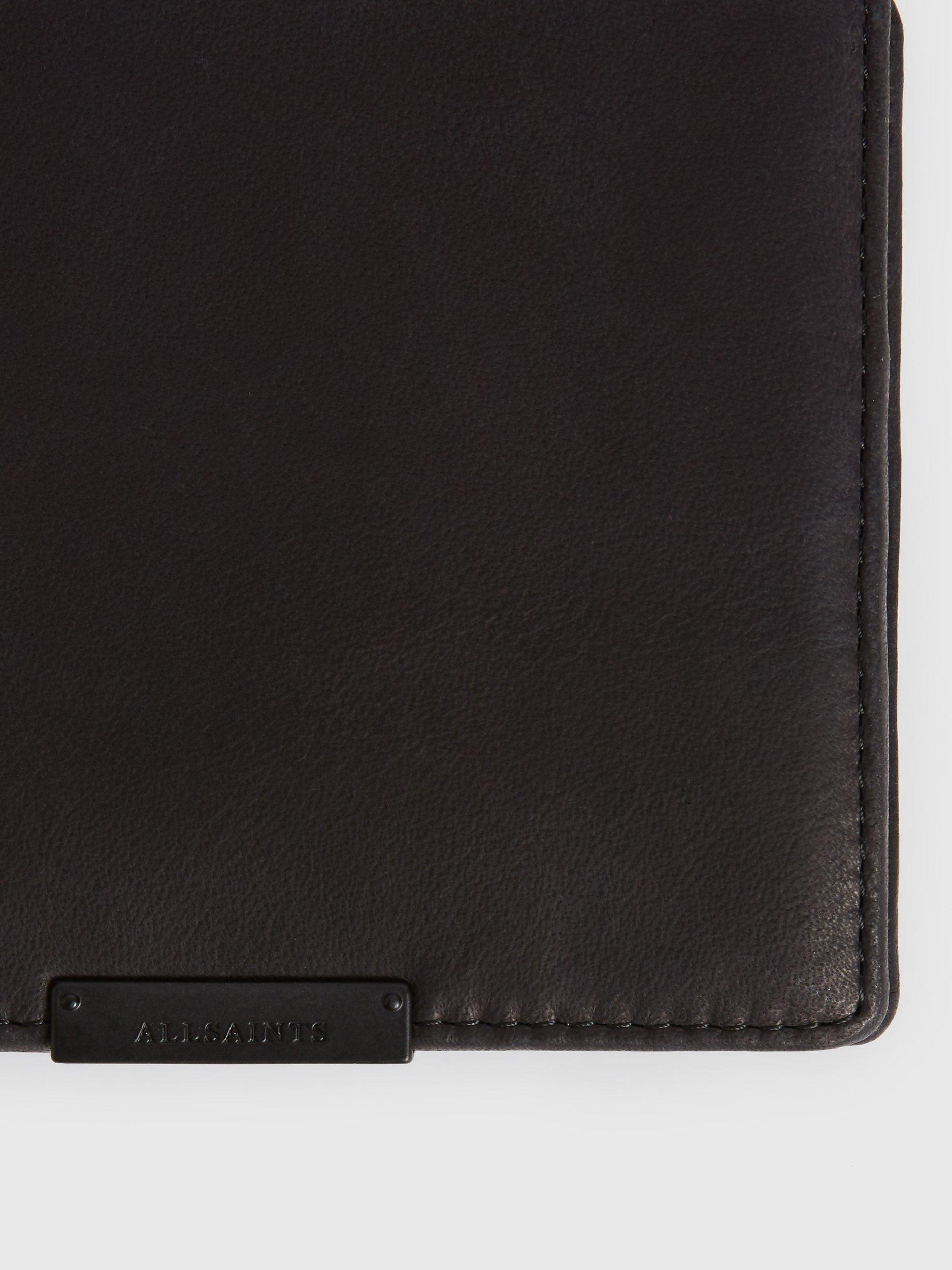 Product image 2 of 6, which shows AllSaints Leather Blyth Wallet, Black