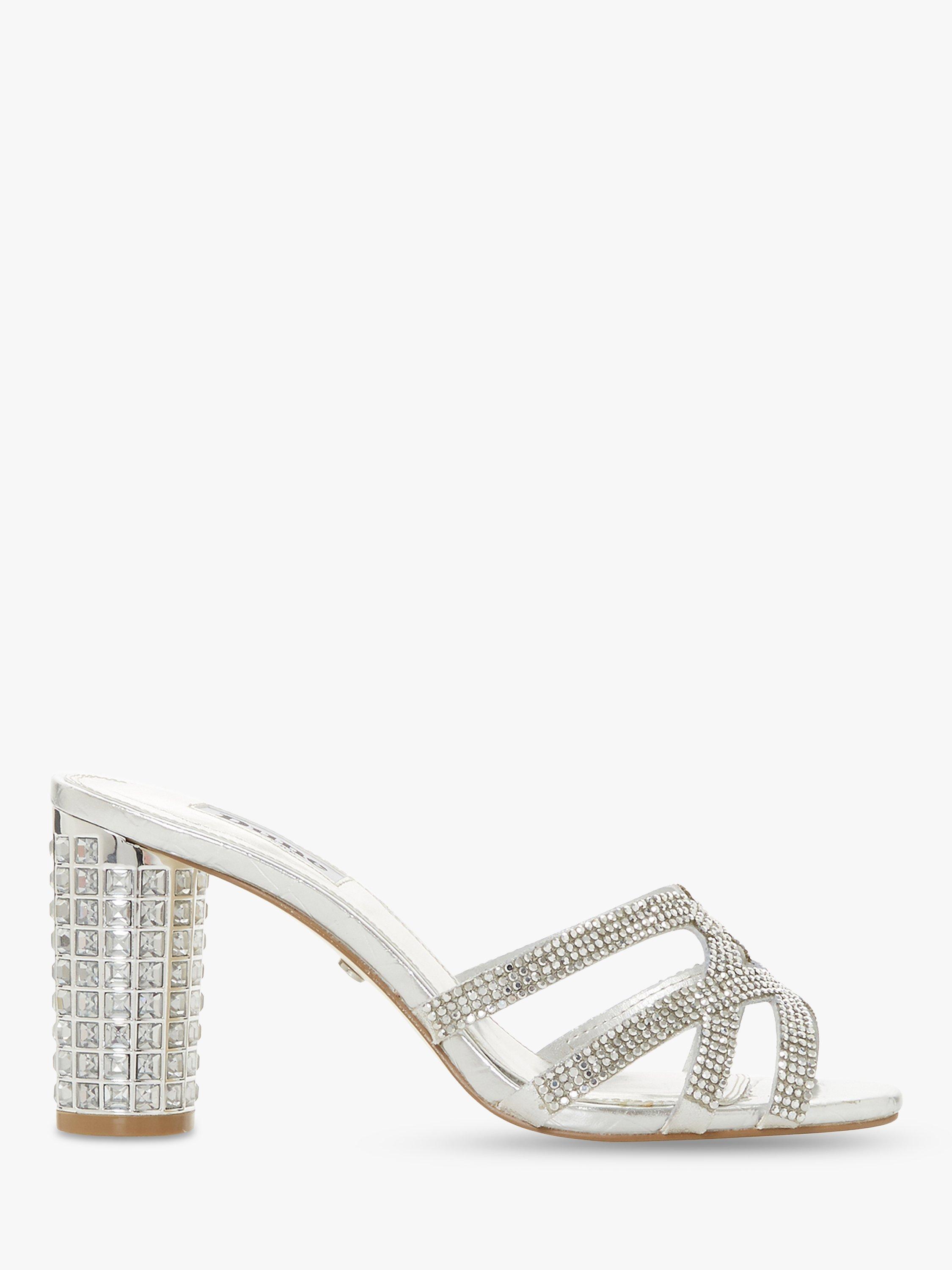 Dune Marida Diamante Embellished High Block Heel Sandals