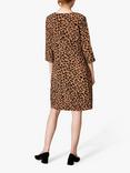 Jaeger Leopard Print Silk Shift Dress, Tan