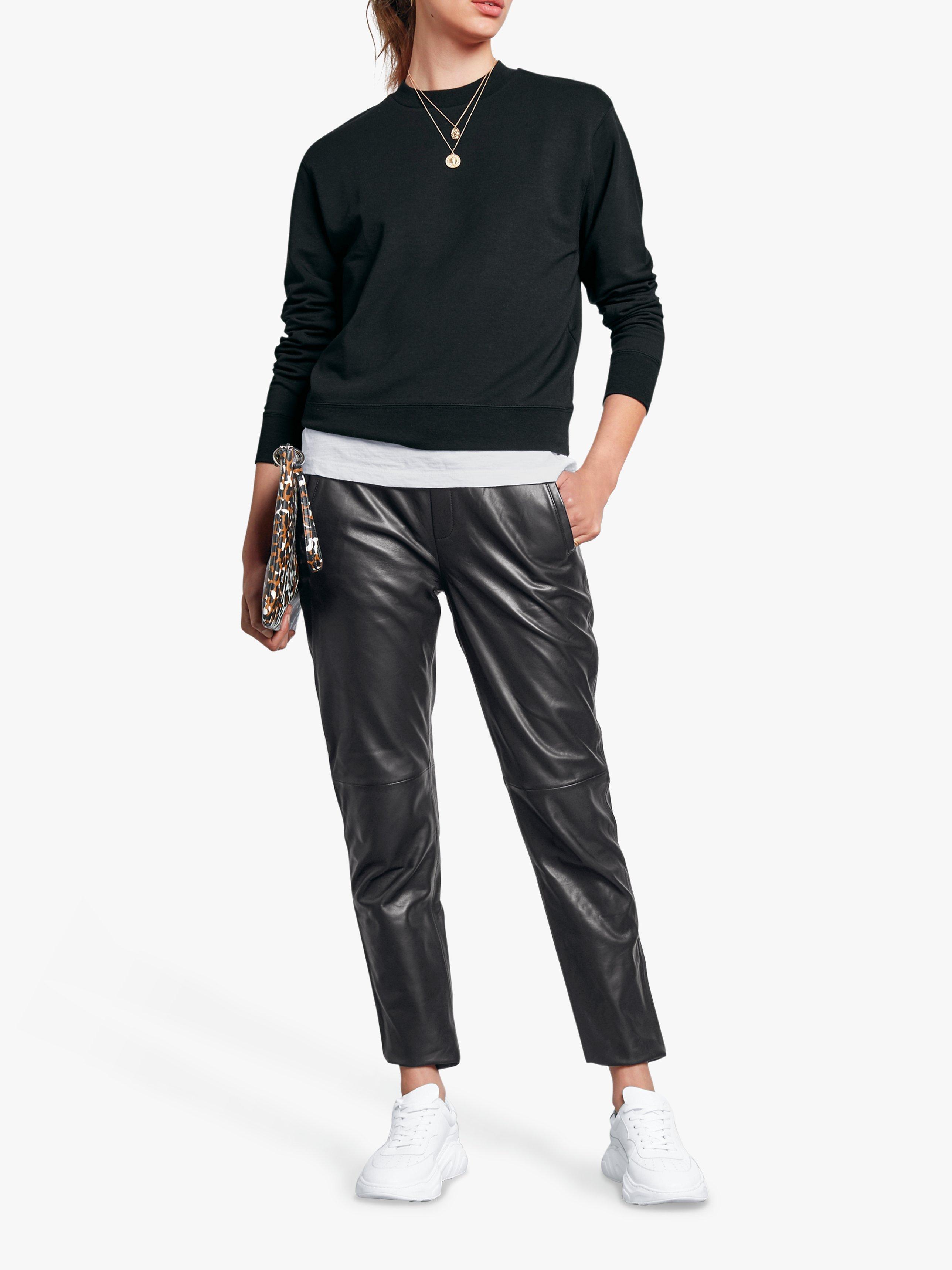 HUSH Leather Joggers Black