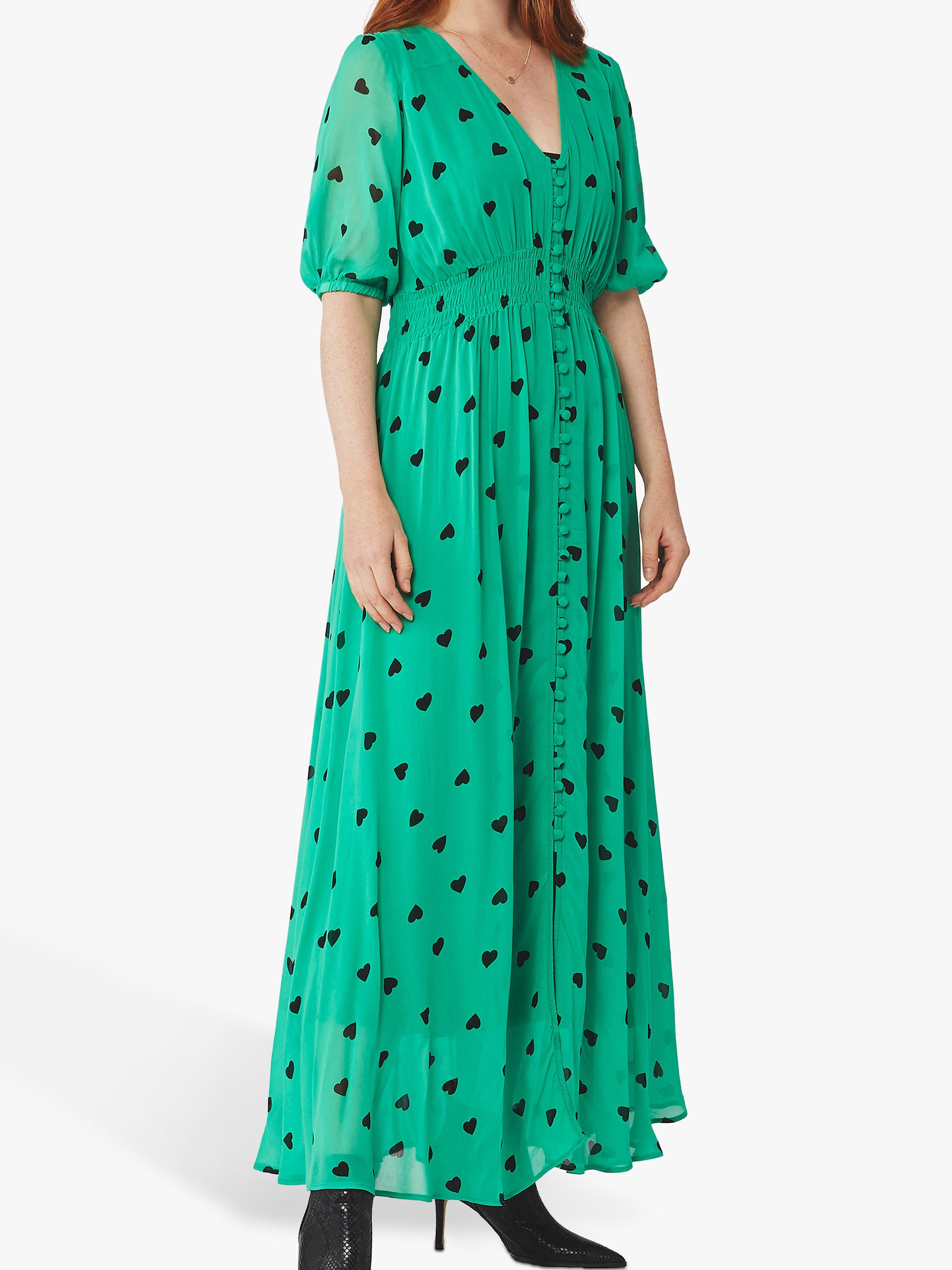 ghost dress green Rent M&S X GHOST Green Floral V Neck Midi Dress