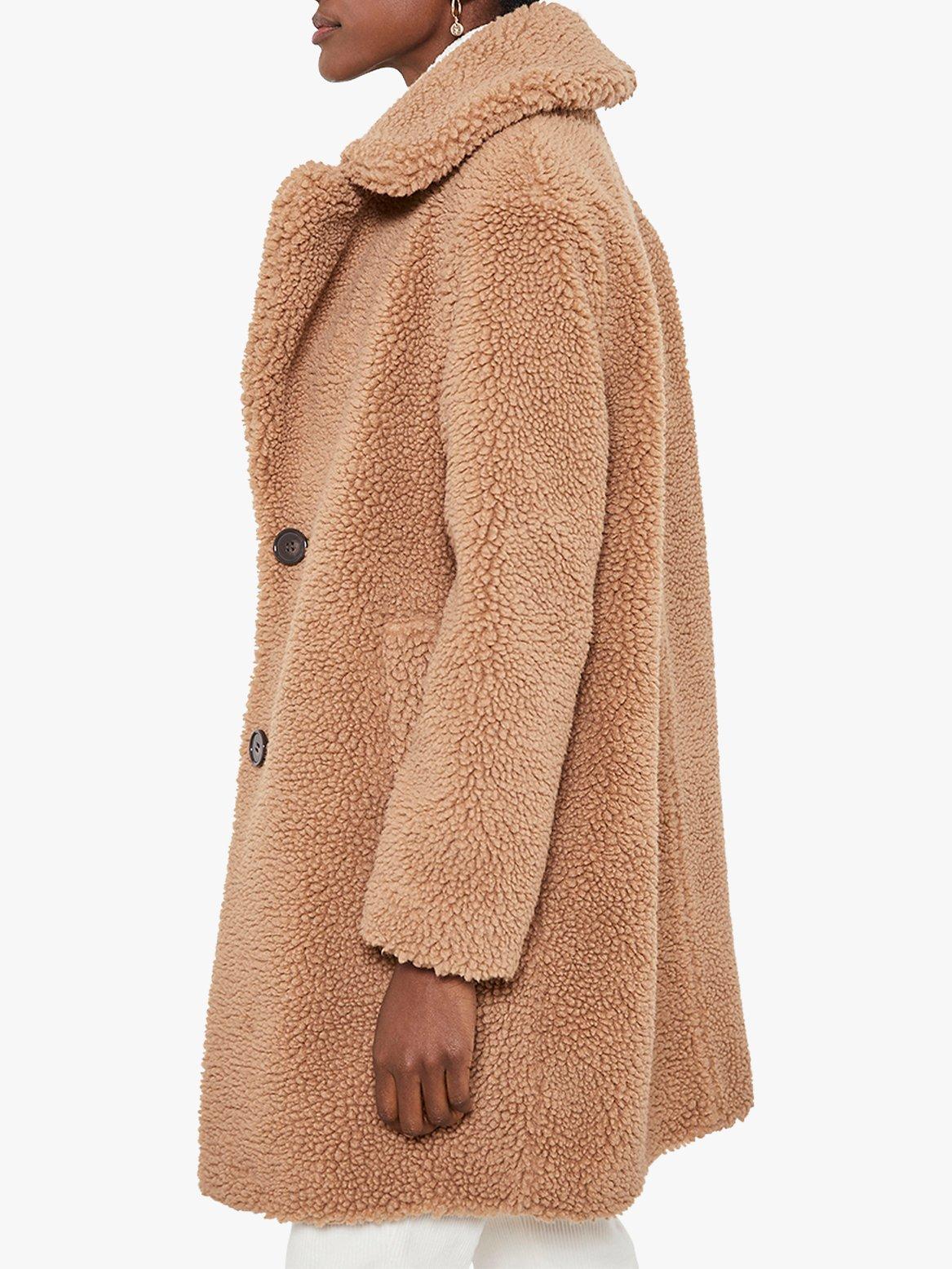 Mint Velvet Teddy Faux Fur Coat, Camel