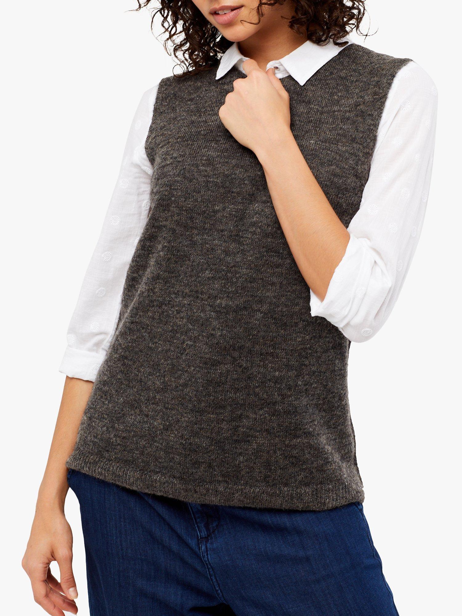 White Stuff Lima Wool Alpaca Blend Tank Jumper, Charcoal