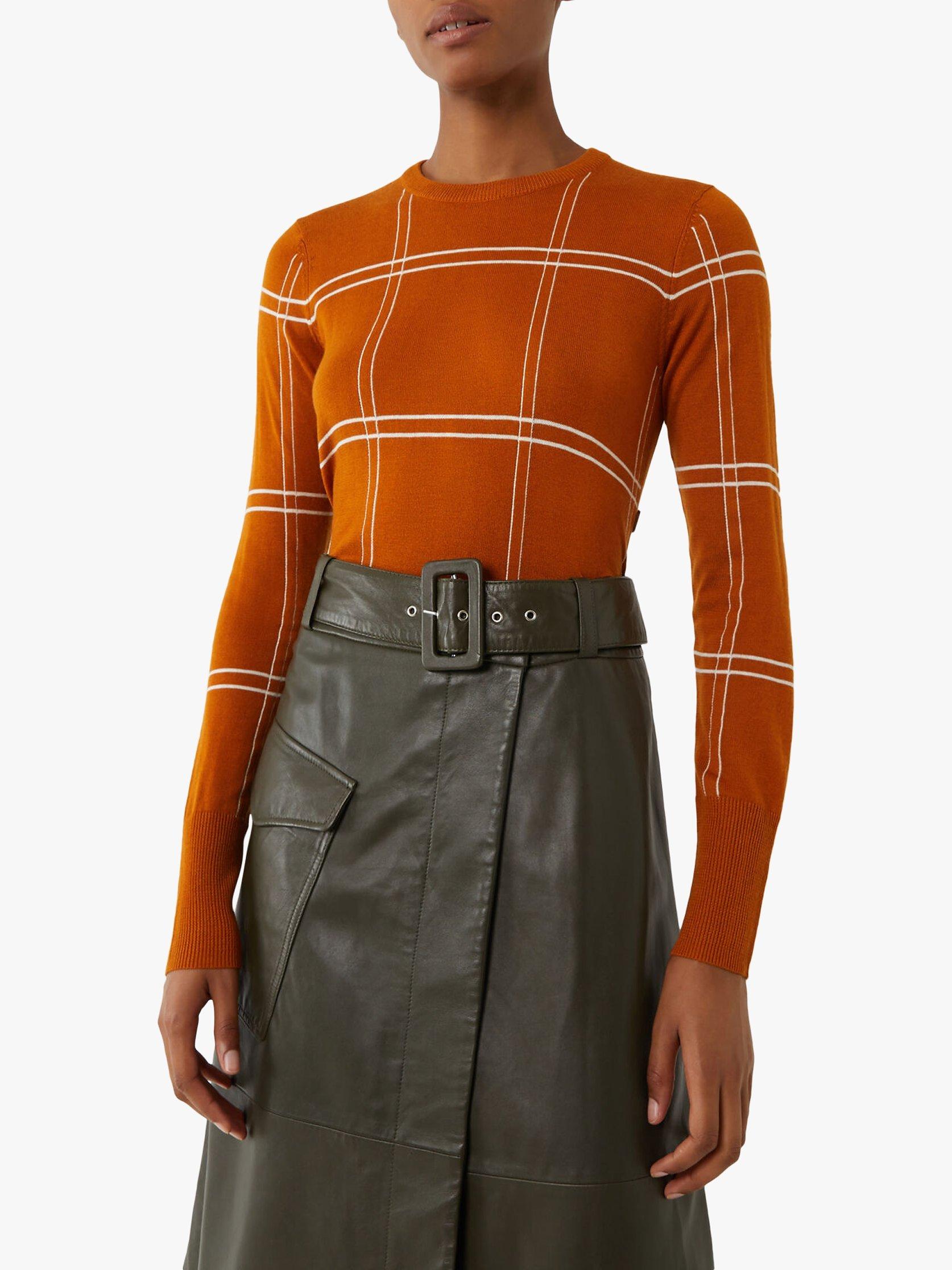 Warehouse Check Button Side Jumper, Orange