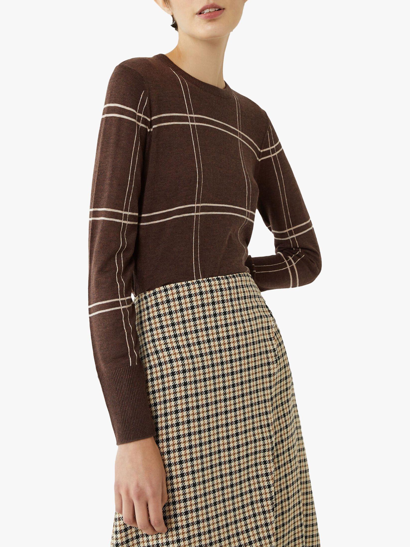 Warehouse Check Button Side Jumper, Choc