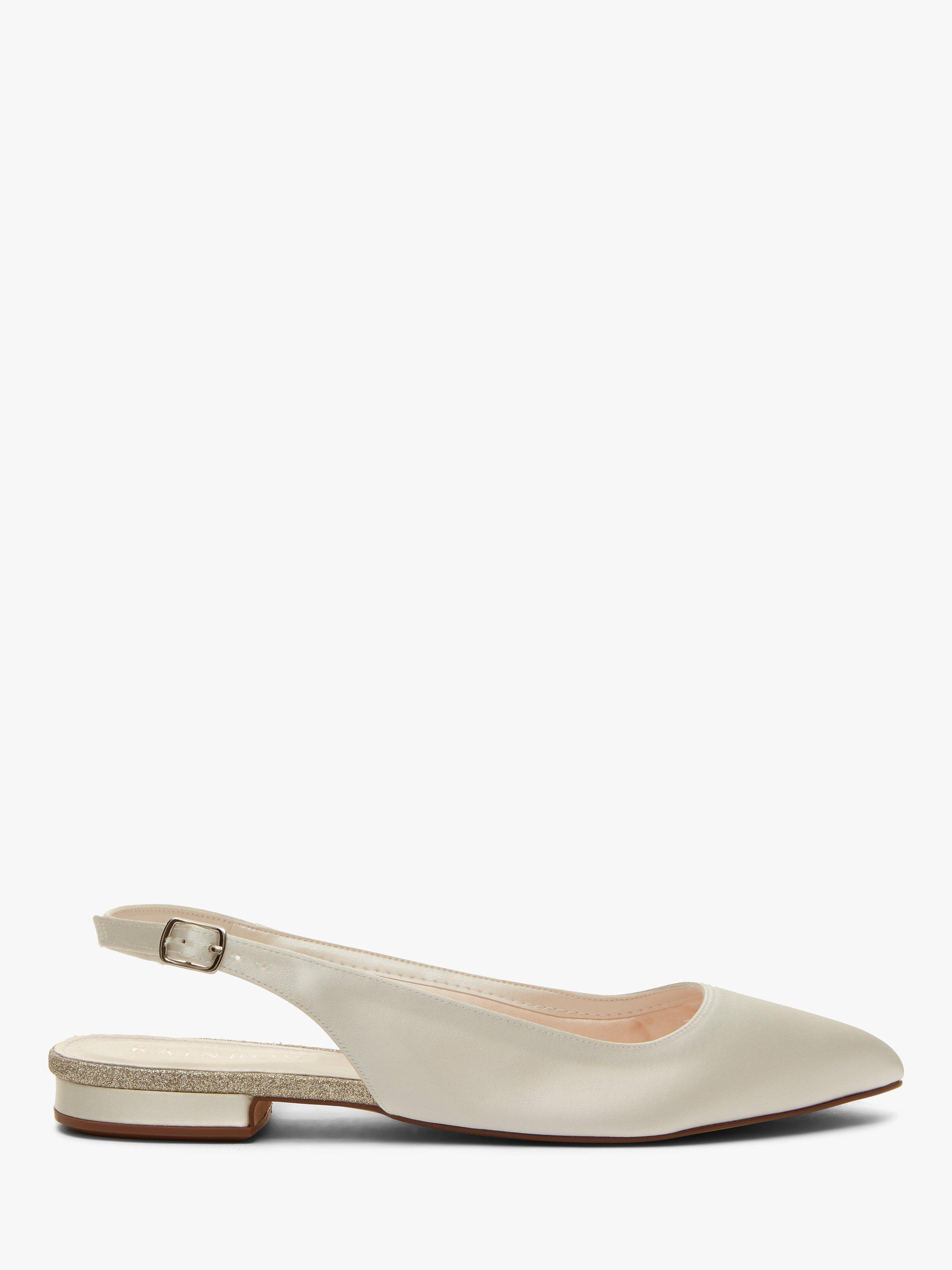 Product image 1 of 6, which shows Rainbow Club Alise Slingback Satin Pumps, Ivory, 3