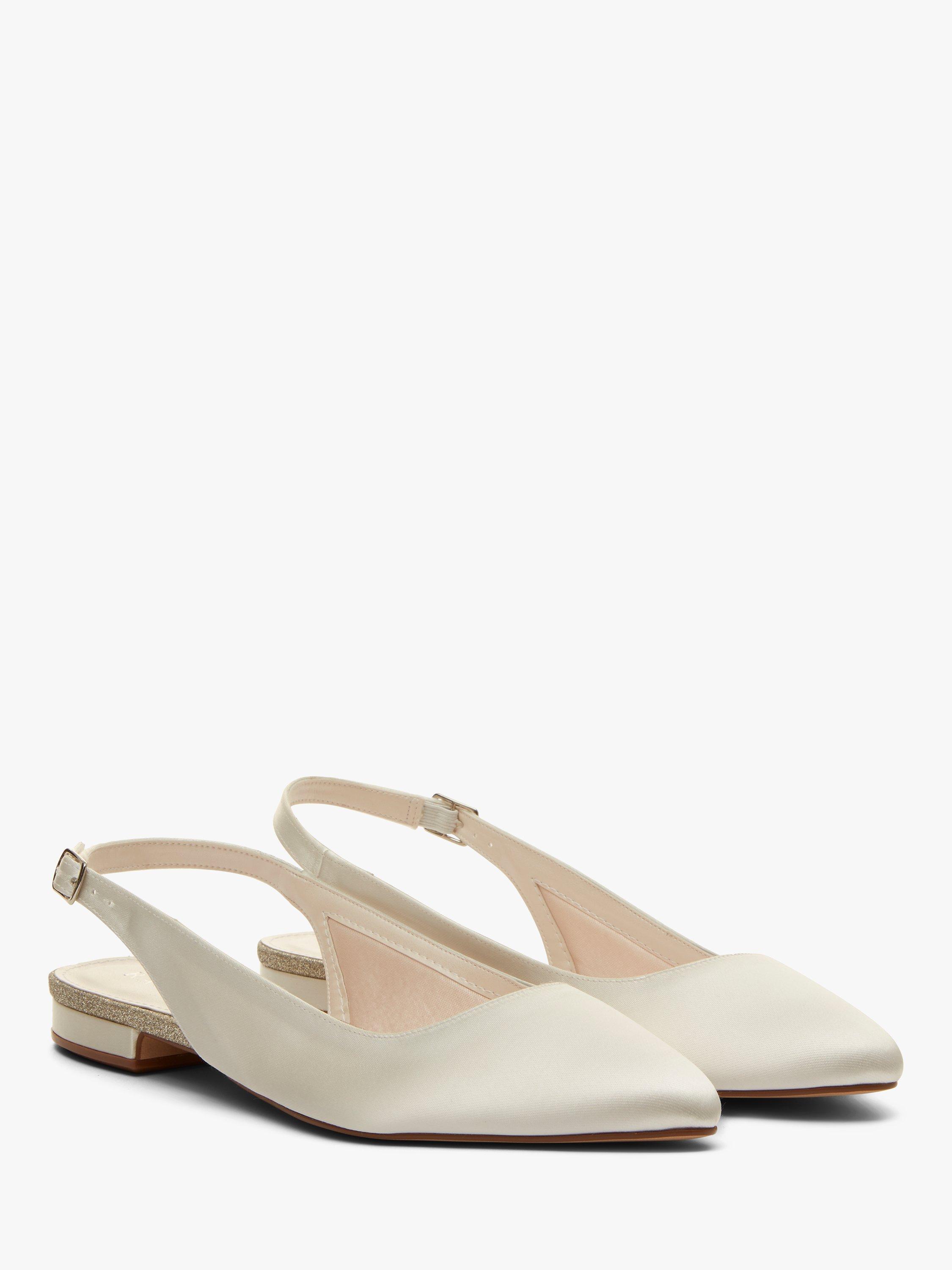 Product image 2 of 6, which shows Rainbow Club Alise Slingback Satin Pumps, Ivory, 3