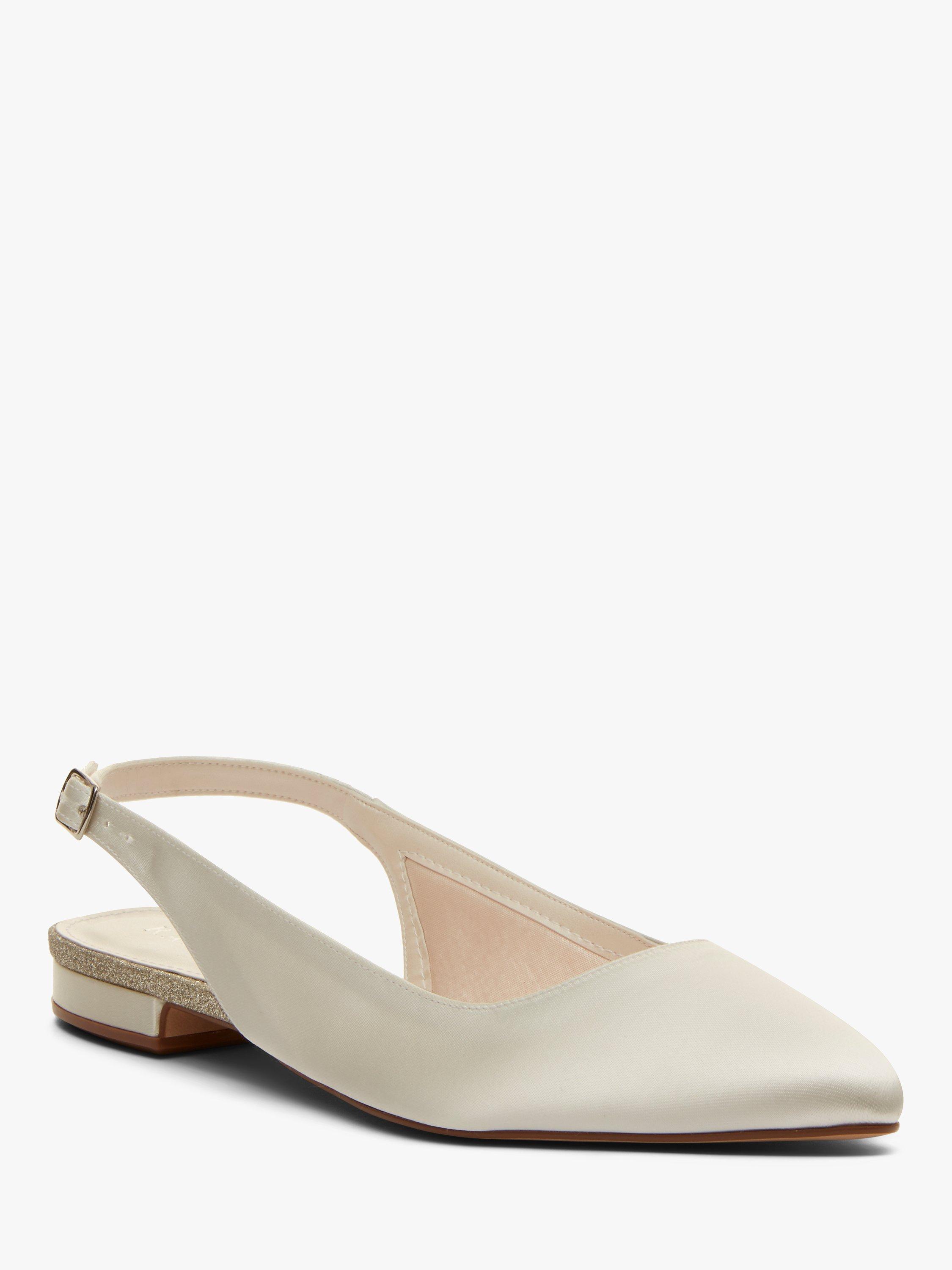 Rainbow Club Alise Slingback Satin Pumps, Ivory, 3