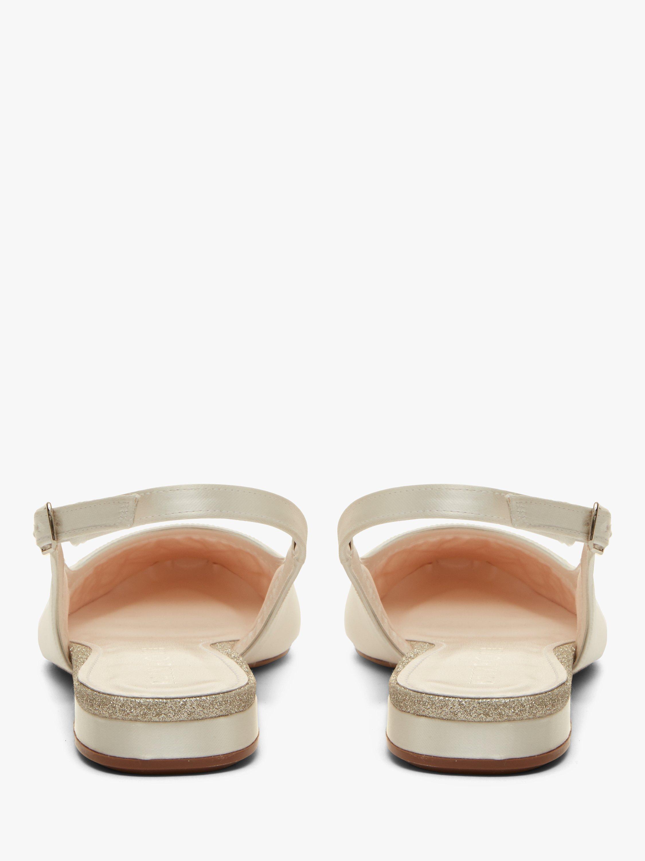 Product image 3 of 6, which shows Rainbow Club Alise Slingback Satin Pumps, Ivory, 3