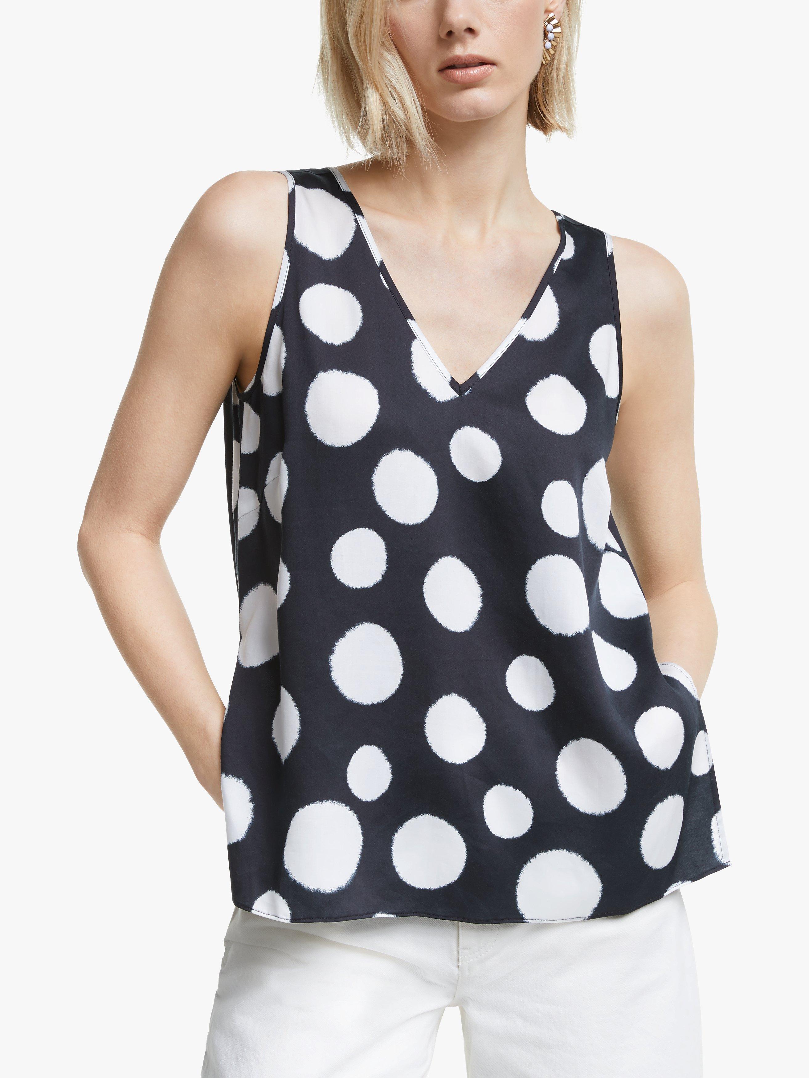 Mother of Pearl Tencel™ Spot Print Cami, Navy/Ivory