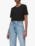 Whistles Rosa Double Trim T-Shirt, Black