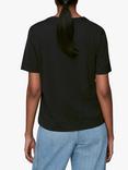 Whistles Rosa Double Trim T-Shirt, Black