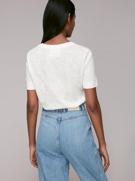 Whistles Rosa Double Trim T-Shirt - view 2, White