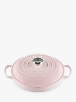 Le Creuset Cast Iron Signature Shallow Casserole, Shell Pink