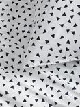 John Lewis Geometric Duvet Cover and Pillowcase Set, White/Black