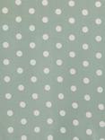 John Lewis Wipe Clean PVC Spot Print Tablecloth, Dusty Green