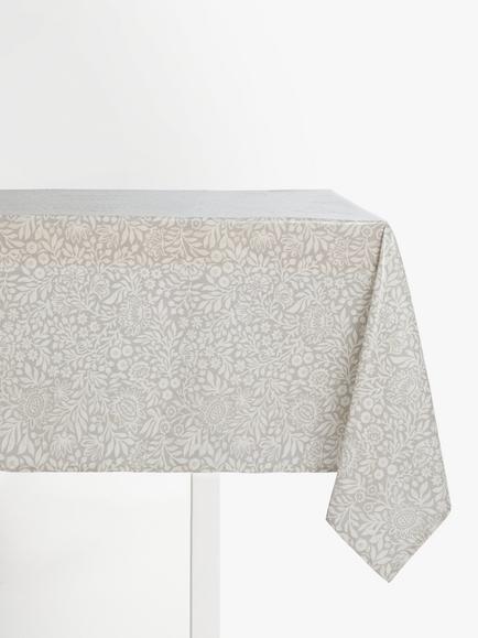 John Lewis Wipe Clean PVC Hidcote Floral Print Tablecloth, Grey, Grey