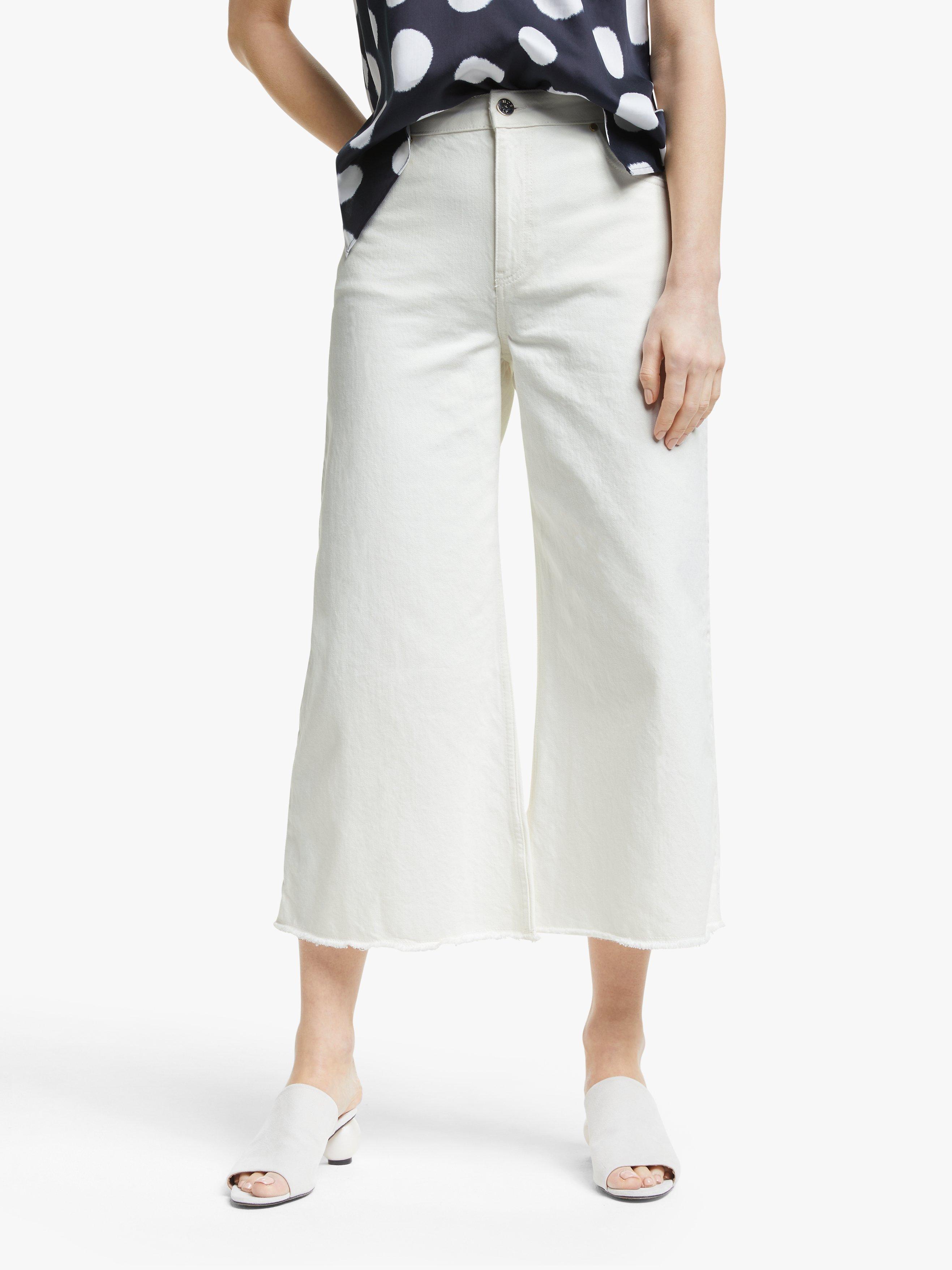 Mother of Pearl Wide Leg Organic Cotton Jeans, White